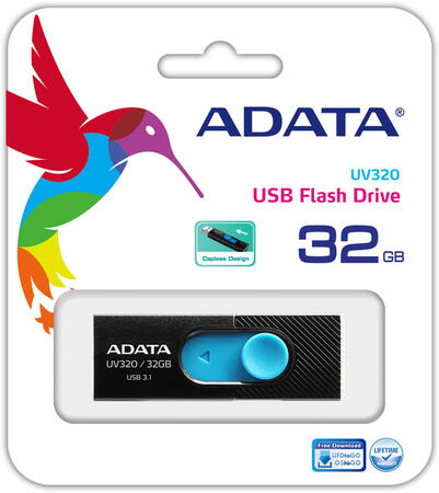 Memorie USB 32GB, UV320, USB3.1, negru/albastru