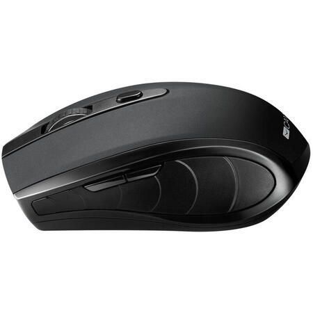 Wireless mouse, optical 800/1200/1600 DPI, 6 button, 2 mode(BT/ 2.4GHz), black