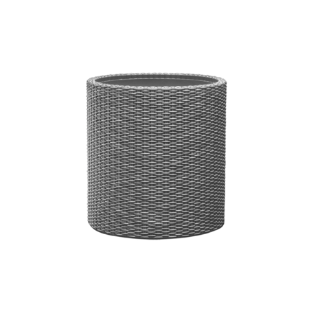 Ghiveci cilindric Curver S, imitatie rattan, gri, 17197833
