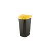 Keter Cos pentru gunoi negru Refuse 110 L, capac galben, roti transport