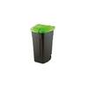 Keter Cosul pentru gunoi Refuse 110 L negru, capac verde, roti transport