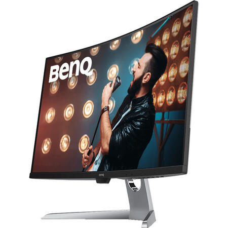 Monitor LED BenQ Gaming EX3203R Curbat 31.5 inch 2K HDR 4 ms Silver-Black FreeSync2 144 Hz USB C