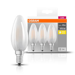OSRAM Set 3 becuri Led E14, 4W, 470 lumeni, lumina calda(2700K)