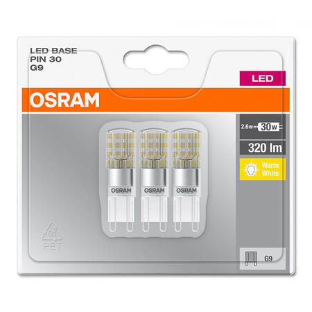 OSRAM Set becuri G9, 2,6W, lumeni, calda(2700K) - Pret: 34,36 lei - Badabum.ro