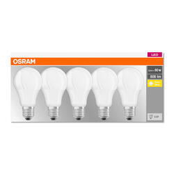 OSRAM Set 5 becuri Led E27, 9W, 806 lumeni, lumina calda(2700K)