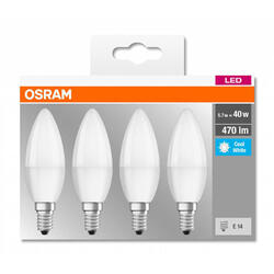OSRAM Set 4 becuri Led E14, 5 W, 470 lumeni, lumina neutra(4000K)
