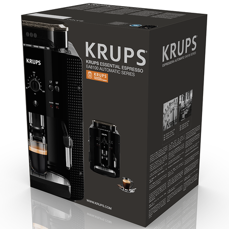 Espressor Krups EA81M870 Essential, 1450 W, 15 bar, Recipient Lapte, rasnita metal, Thermoblock, Negru
