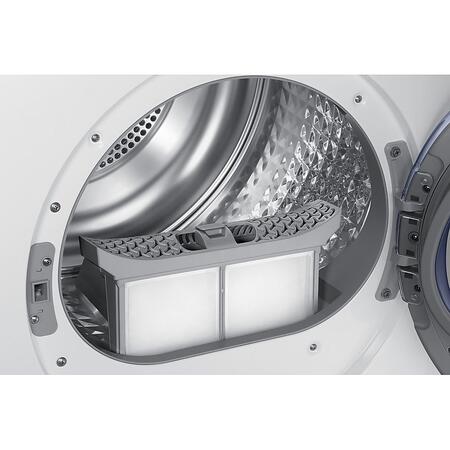 Uscator rufe Samsung DV80N62532W/LE, 8kg, Optimal Dry System, Smart Control, Lumina interior, Usa reversibila, Clasa A+++, Alb