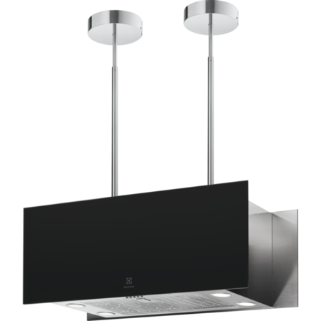 Hota insula Electrolux Seria 900 Sense KFIA19R, 700 mc/h, 1 motor, 3 viteze, 90 cm, functie Breeze, conectivitate plita, telecomanda, negru