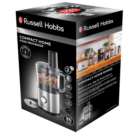 Robot de Bucatarie Russell Hobbs Compact Home 25280-56, 500 W, 1.9 L, 2 viteze/puls, Design compact, Inox
