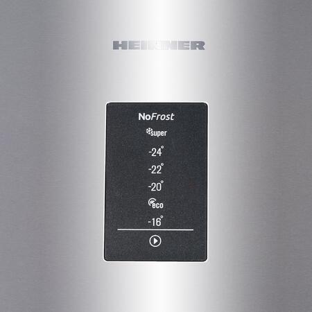 Congelator Heinner HFF-V280NFX+, 280 l, 7 sertare, Clasa A+, Full No Frost, Display, Control electronic, H 186 cm, Inox