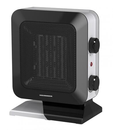 Aeroterma ceramica Heinner HCH-L1400BK, 1400 W, 2 trepte de putere, termostat reglabil, Negru