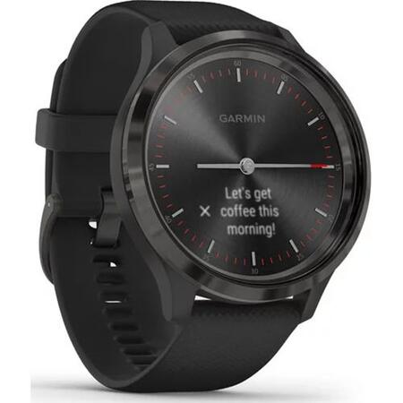Ceas smartwatch Garmin Vivomove 3 Sport, Silicone, Black/Gunmetal