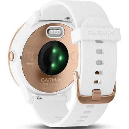 Ceas smartwatch Garmin Vivoactive 3, HR, GPS, Rose, Silicone White