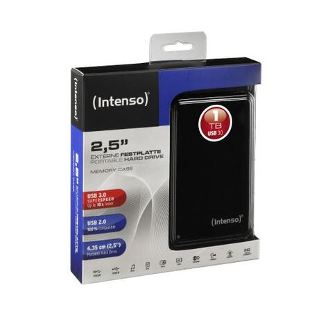 HDD extern INTENSO, 1TB, Memory Case, 2.5", USB 3.0, Negru