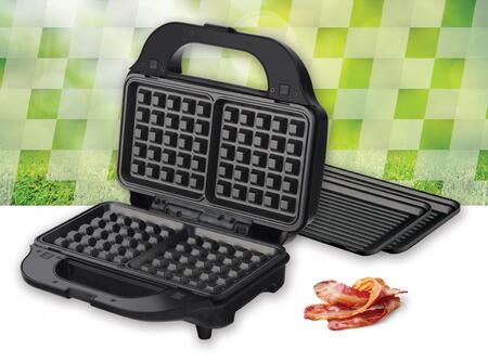 Sandwich maker Heinner SM-2H900BKS, 900 W, placi XL, 2 placi detasabile antiadezive: waffle, grill