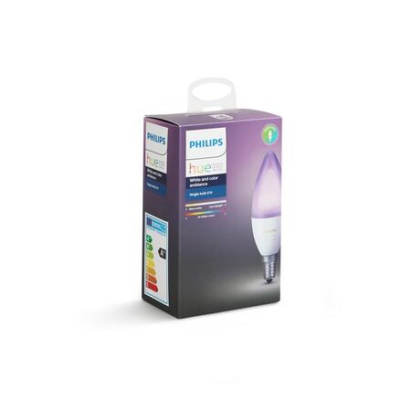 Bec inteligent LED Hue, E14, 6.5W (40W), 470 lm, A+, lumina RGB
