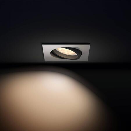 Spot inteligent LED Hue MILLISKIN, patrat, GU10, 5.5W (25W), 240V, ambianta alba