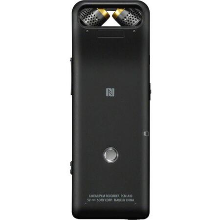 Reportofon Sony PCM-A10, Hi-Res, FLAC, Bluetooth, NFC, Microfoane reglabile, 16GB, Negru