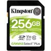 SD Card Kingston, 256GB, Canvas Select Plus, Clasa 10 UHS-I, R/W 100/85 MB/s