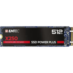 EMTEC SSD X250, 512GB, SATA M2 2280, R/W speed 520MBs/500MBs