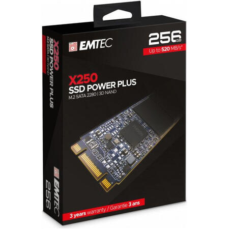 SSD X250, 256GB, SATA M2 2280, R/W speed 520MBs/500MBs
