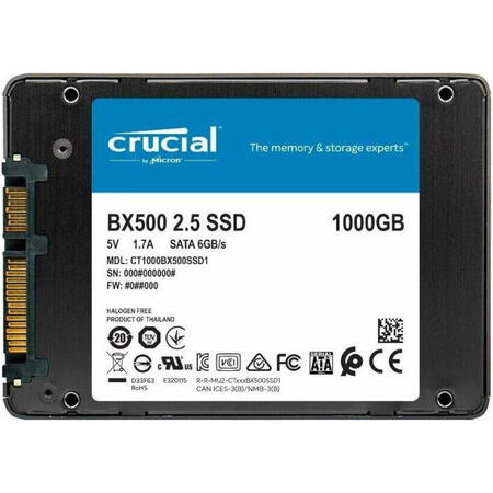SSD BX500 1TB, 2.5” 7mm, SATA3