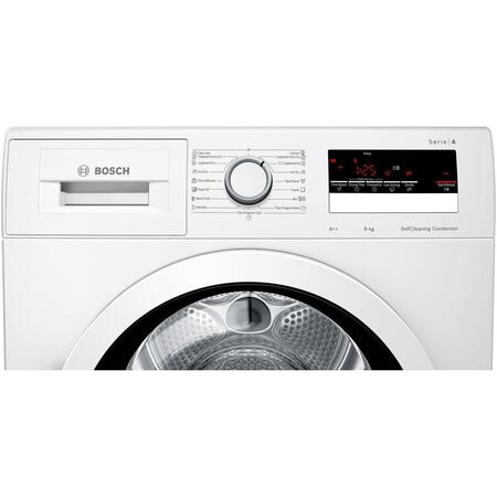 Uscator de rufe Bosch WTM85251BY, 8 kg, 15 programe. Clasa A++, SelfCleaning Condenser, Alb