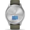 Ceas Smartwatch Garmin Vivomove Style, Silver/Moss Green, Silicone Band