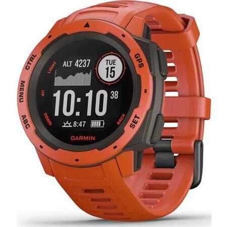 Ceas Smartwatch Garmin Instinct, GPS, Rosu