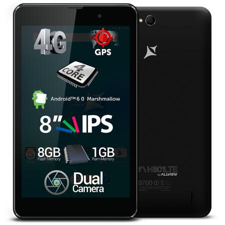 Tableta Allview Viva H801, 8’’, Quad-Core 1.0 GHz, 1GB RAM, 8GB, 4G, Black