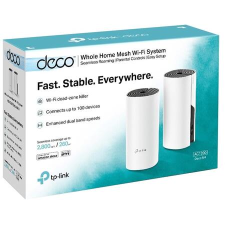 Sistem Mesh Wi-Fi pentru întreaga casă AC1200, DECO M4, 2-PACK