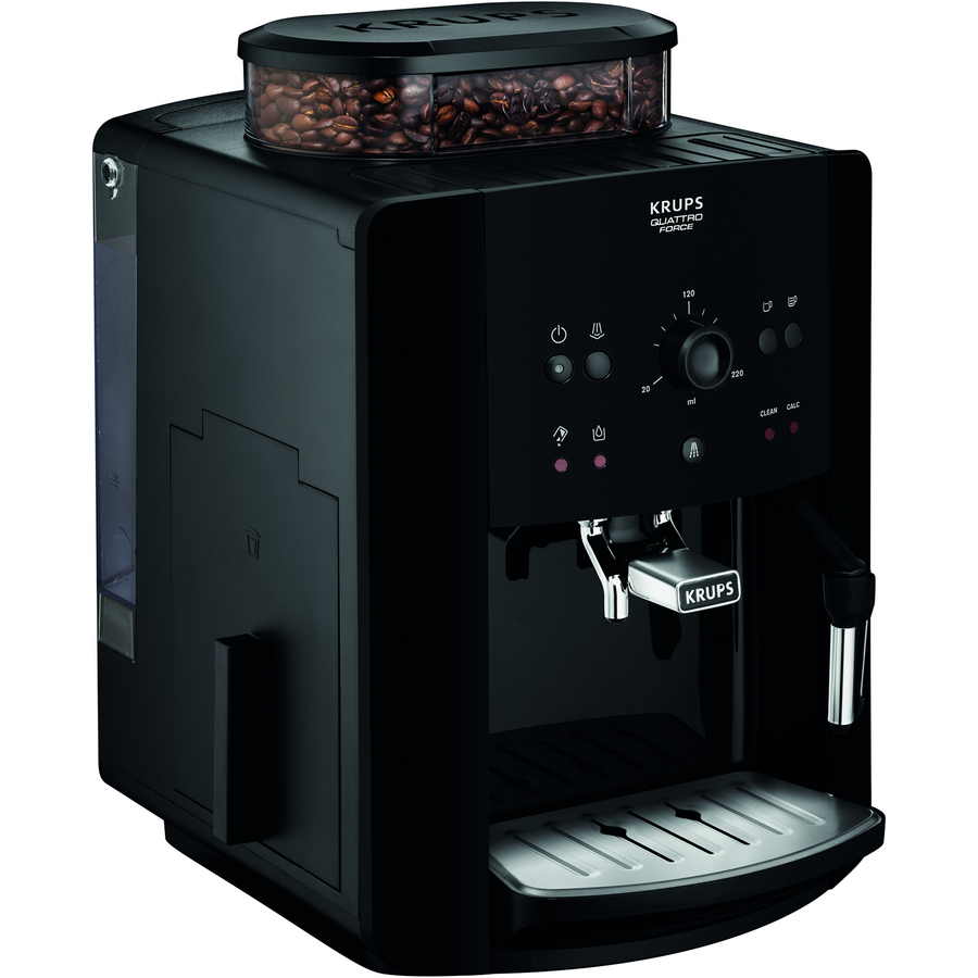 Espressor automat Krups Picto Arabica EA811010, 1450W, 15bari, rezervor boabe 260g, rezervor apa 1.7L, rasnita 3 nivele, Negru