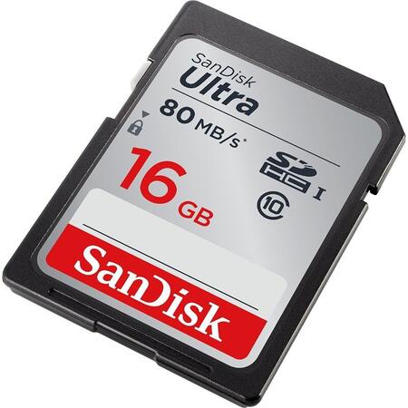 Card Ultra SDHC 16GB Class 10 UHS-I, Read: up to 80MB/s