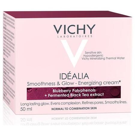 Crema energizanta Vichy Idealia cu efect de netezire si iluminare a tenului pentru ten normal-mixt, 50 ml
