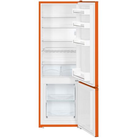 Combina frigorifica Comfort CUno 2831, 265 L, Clasa F, Congelator SmartFrost, Variospace, H 161.2 cm, Portocaliu