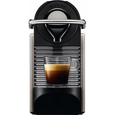 Espressor Nespresso Pixie Titan C60-EU-TI-NE, 19 bari, 1260 W, 0.7 l, Gri + 14 capsule cadou