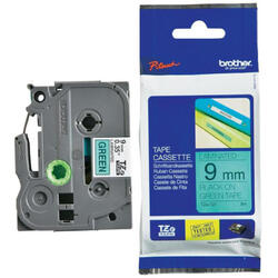 Banda de etichete Brother TZE721, 9MM, negru pe verde