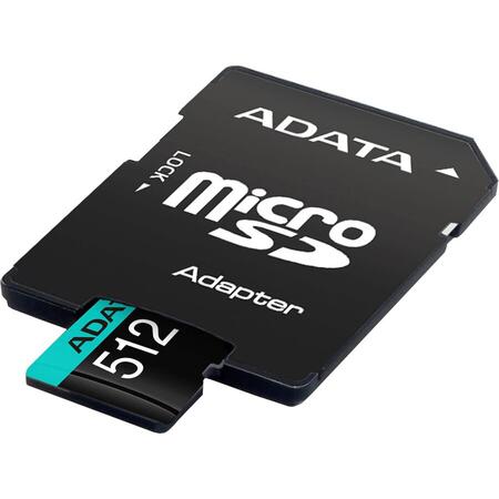 ADATA 512GB Premier Pro MICROSDXC, R/W up to 100/80 MB/s, with Adapter