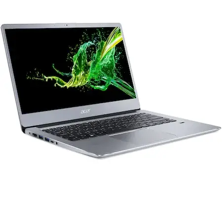 Laptop ultraportabil Acer Swift 3 SF314-58 cu procesor Intel® Core™ i3-10110U pana la 4.1 Ghz Comet Lake, 14", Full HD IPS, 8GB, 512GB SSD, Intel® UHD Graphics, Windows 10, Sparkly Silver