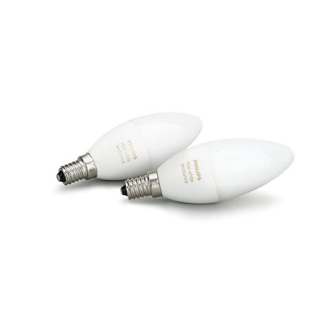 Set 2 becuri inteligente LED Hue, ambianta alba, E14, 6W(40W), 220-240V, temperatura de culoare 2200K-6500K
