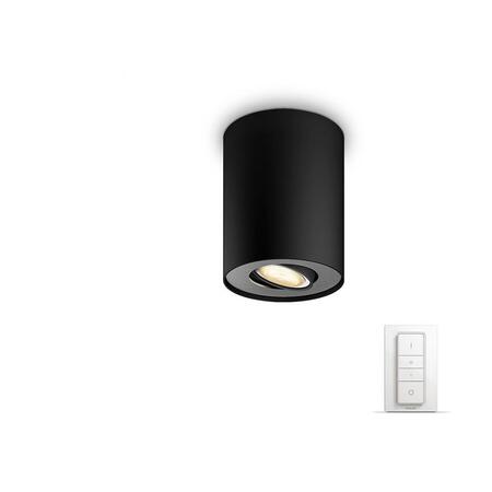 Spot LED HUE Pillar, LED WiFi, GU10, 1x5.5W (50W), 230V, IP20, lumina alba reglabila calda-rece + intrerupator (2200-6500K)