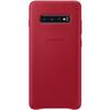 Husa de protectie Samsung Leather pentru Galaxy S10 Plus G975, Red