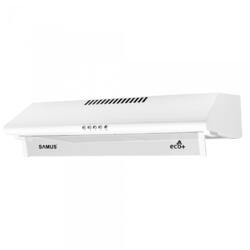 Hota Samus SM62A ECO+, 60 cm, 2 motoare, Putere absorbtie 380.8 m³/h, 3 viteze, Filtru metalic, Tehnologie ECO+, Alb