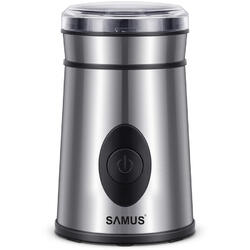 Rasnita Samus Coffino, 200 W, 60 g, Sistem blocare, Capac transparent, Inox