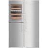 Side by side Liebherr SBSes 8496, 645 L, No Frost, BioFresh, Display electronic, SuperCool, Functie vacanta, Compartiment vinuri, IceMaker, H 185 cm, Clasa D, Inox