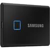SSD extern Samsung T7 Touch, 1TB, USB 3.2 Gen2, Securizare Amprenta, Negru