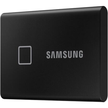 SSD extern Samsung T7 Touch, 500GB, USB 3.2 Gen2, Securizare Amprenta, Negru