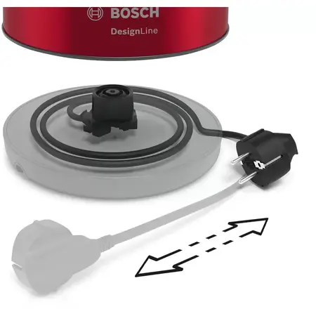 Fierbator apa Bosch TWK4P434, 1.7l, 2400W, rosu-gri inchis