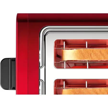 Prajitor paine Bosch TAT3P424, 2 felii, 970W, rosu-negru